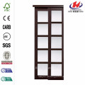 60 in. X 96 in. Painéis de vidro de tranqüilidade Back Painted White Porta de correr interior com Espresso Wood Frame